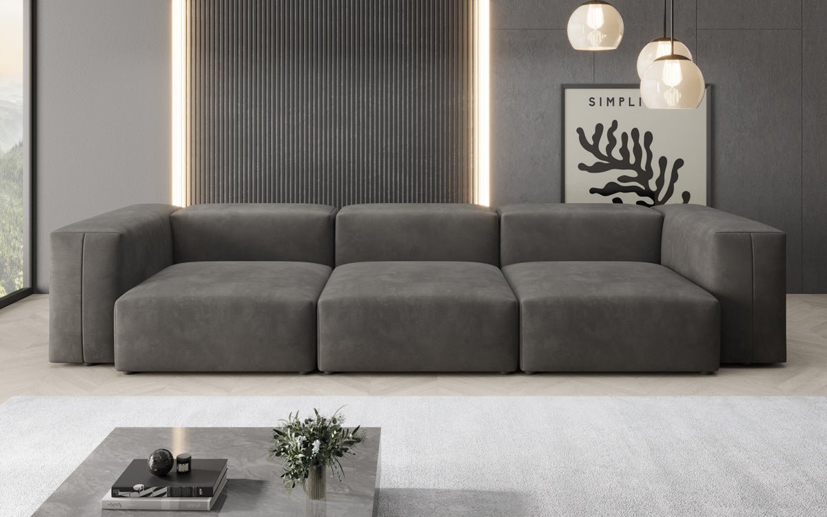 Ontwerper 3-zits bank Snug in Fluweel