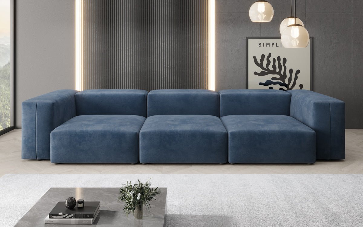 Ontwerper 3-zits bank Snug in Fluweel