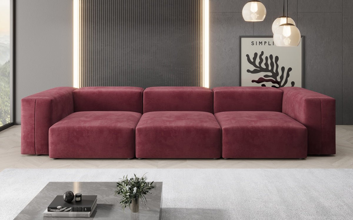 Ontwerper 3-zits bank Snug in Fluweel