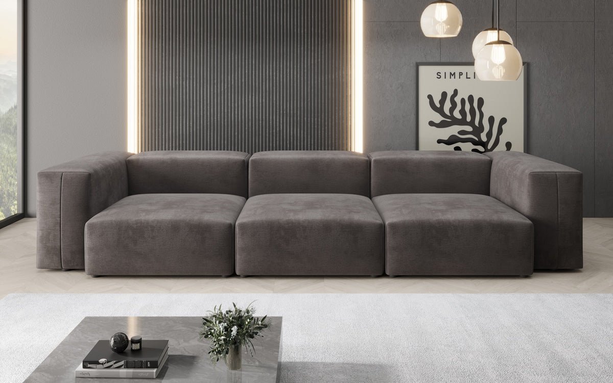 Ontwerper 3-zits bank Snug in Fluweel