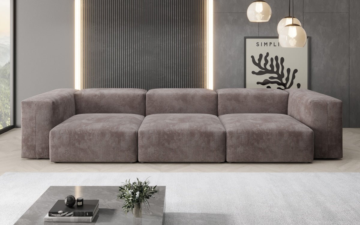 Designer 2-seater Snug sofa in corduroy