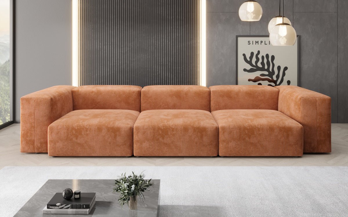 Designer 2-seater Snug sofa in corduroy