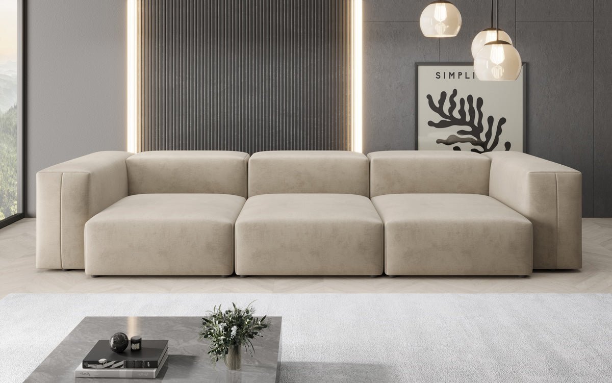 Ontwerper 3-zits bank Snug in Fluweel