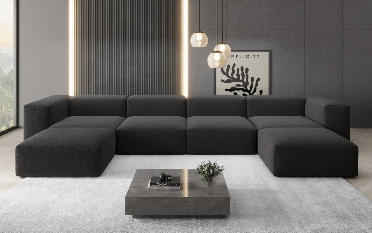 Designer U Sofa Snug in Bouclé