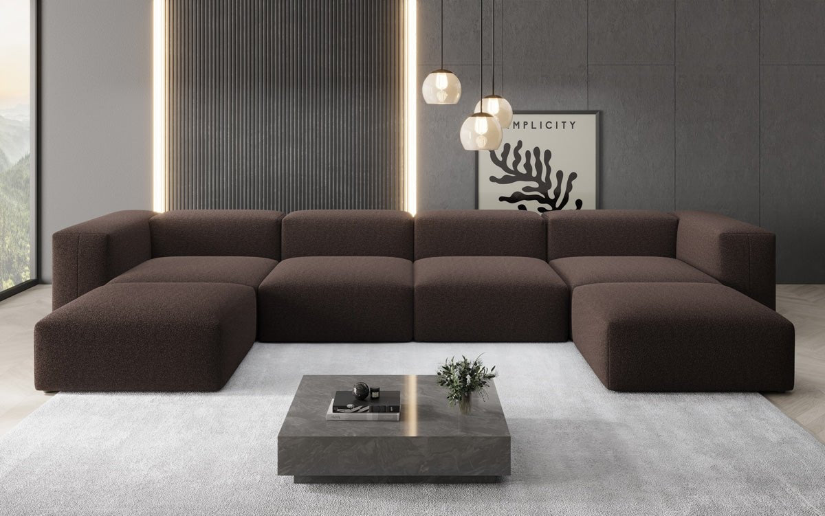Designer U Sofa Snug in Bouclé