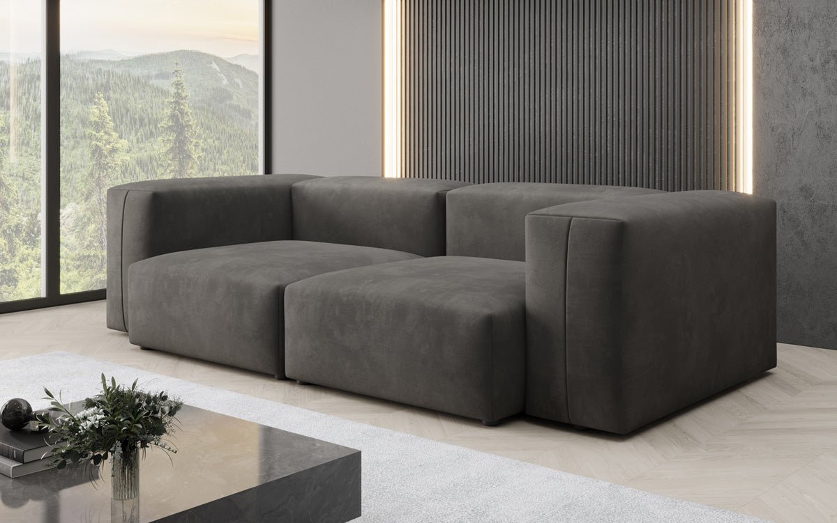Designer 2-zits bank Snug in Fluweel