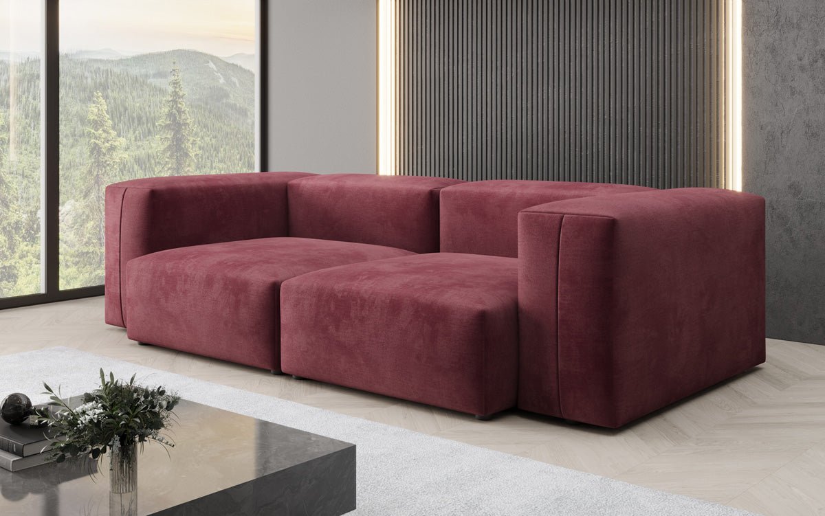 Designer 2-zits bank Snug in Fluweel