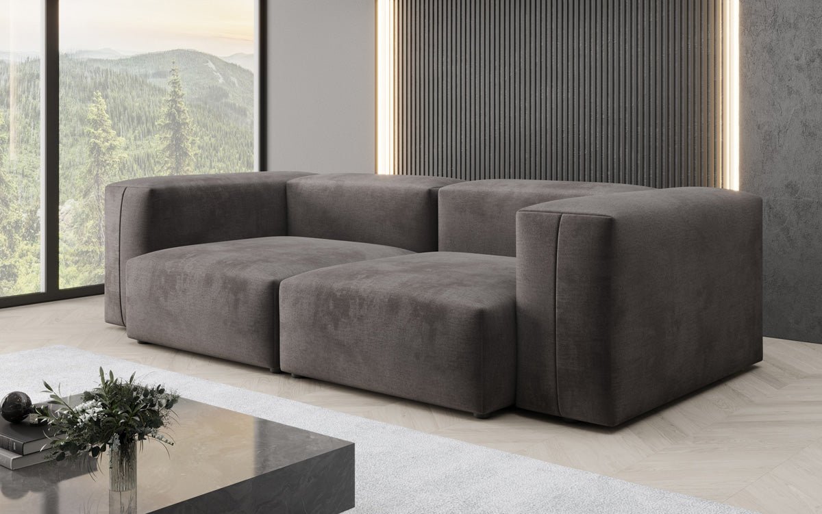 Designer 2-zits bank Snug in Fluweel