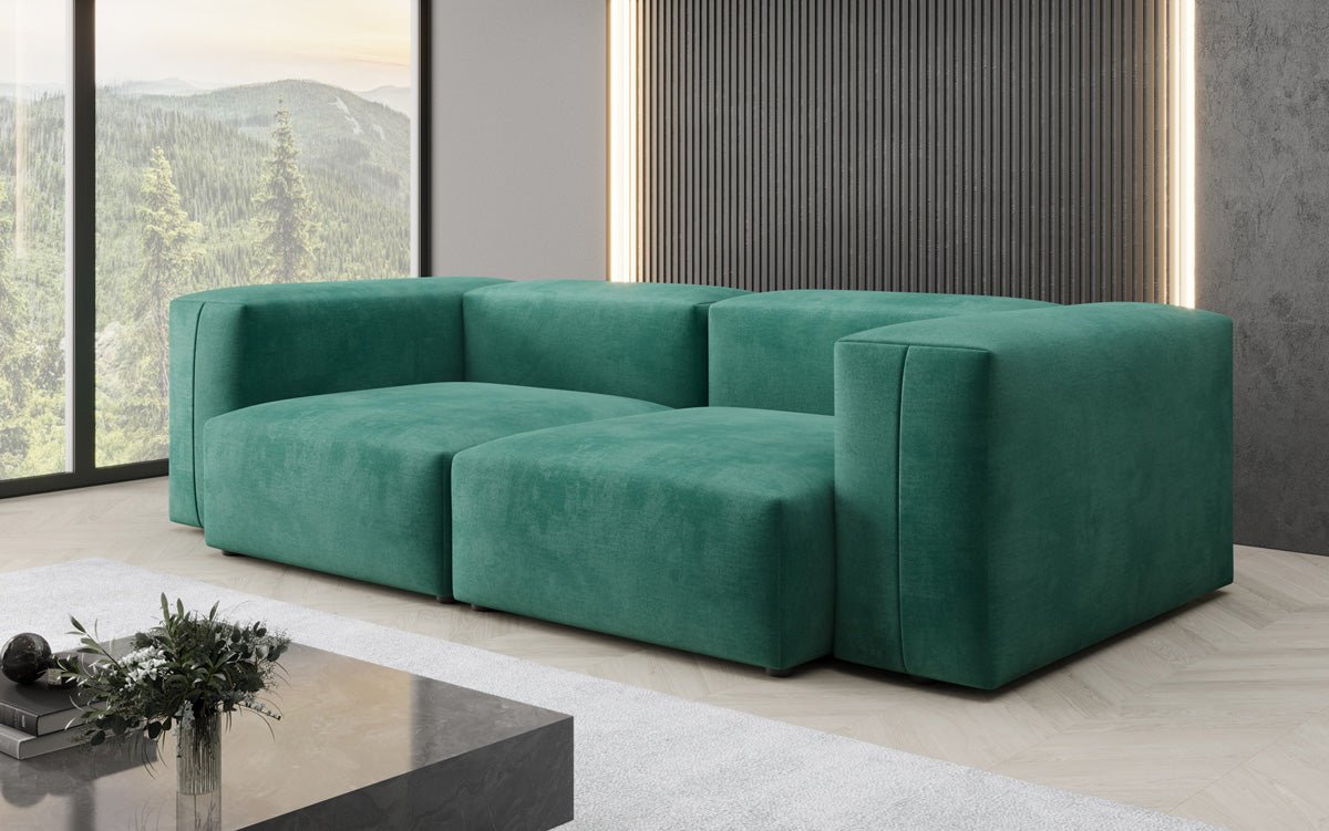 Designer 2-zits bank Snug in Fluweel