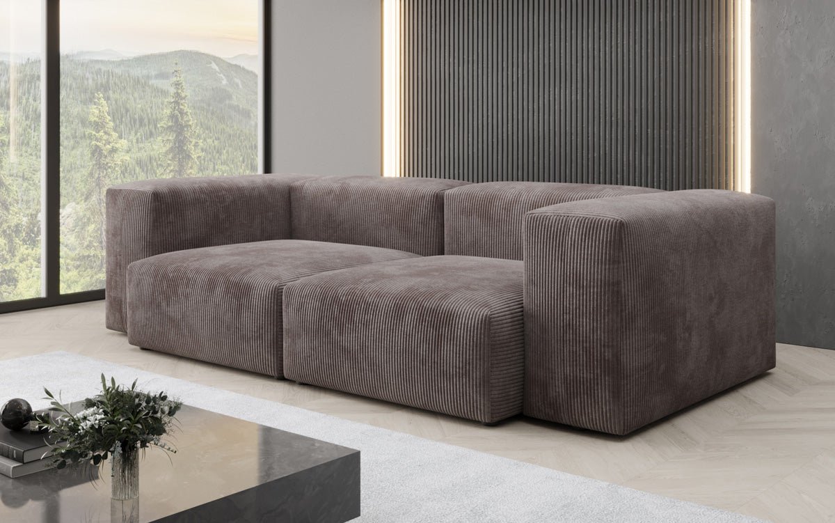 Designer 2-seater Snug sofa in corduroy
