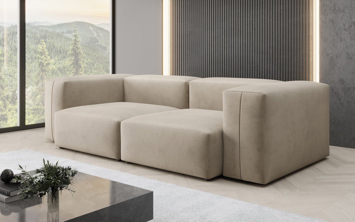 Designer 2-zits bank Snug in Fluweel