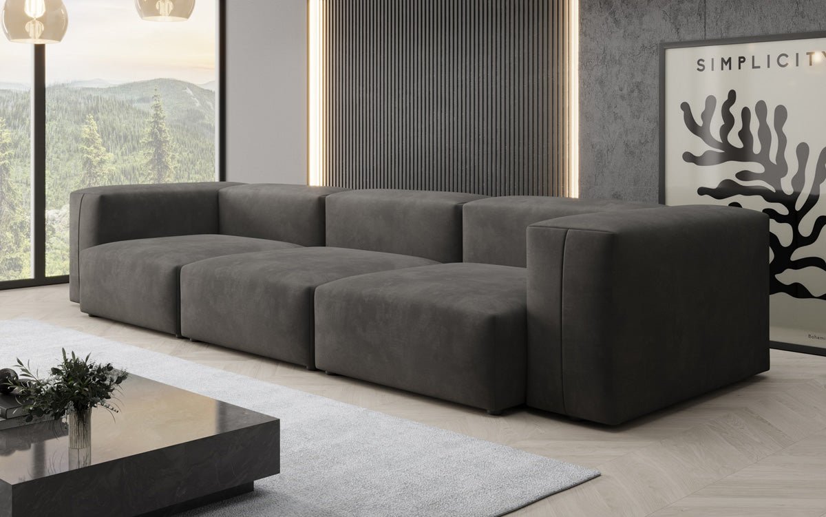 Ontwerper 3-zits bank Snug in Fluweel