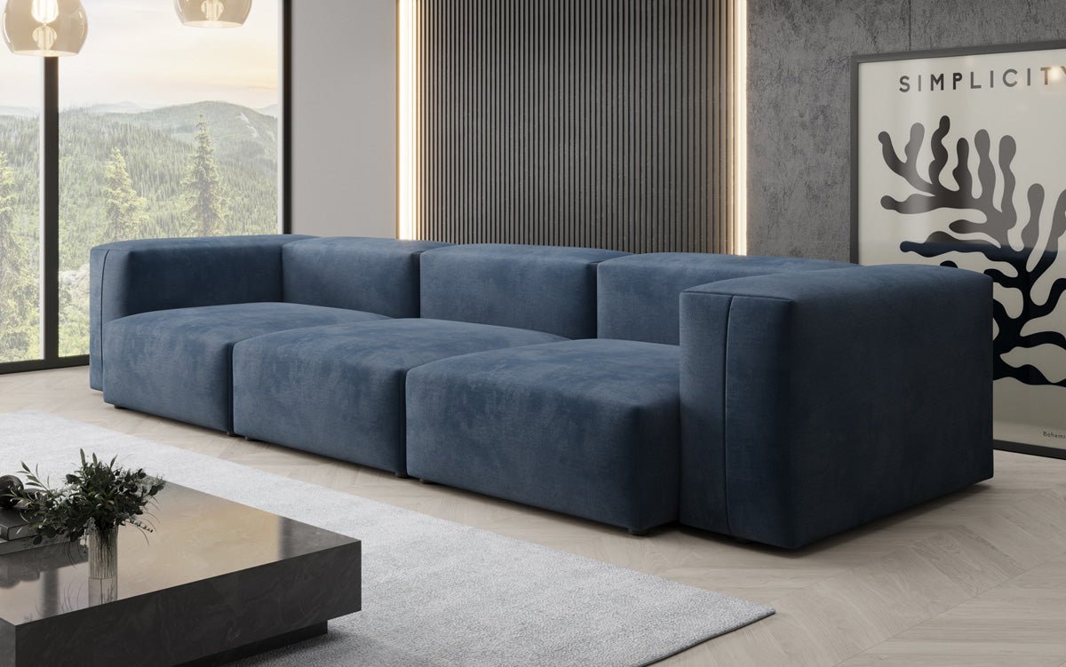 Ontwerper 3-zits bank Snug in Fluweel