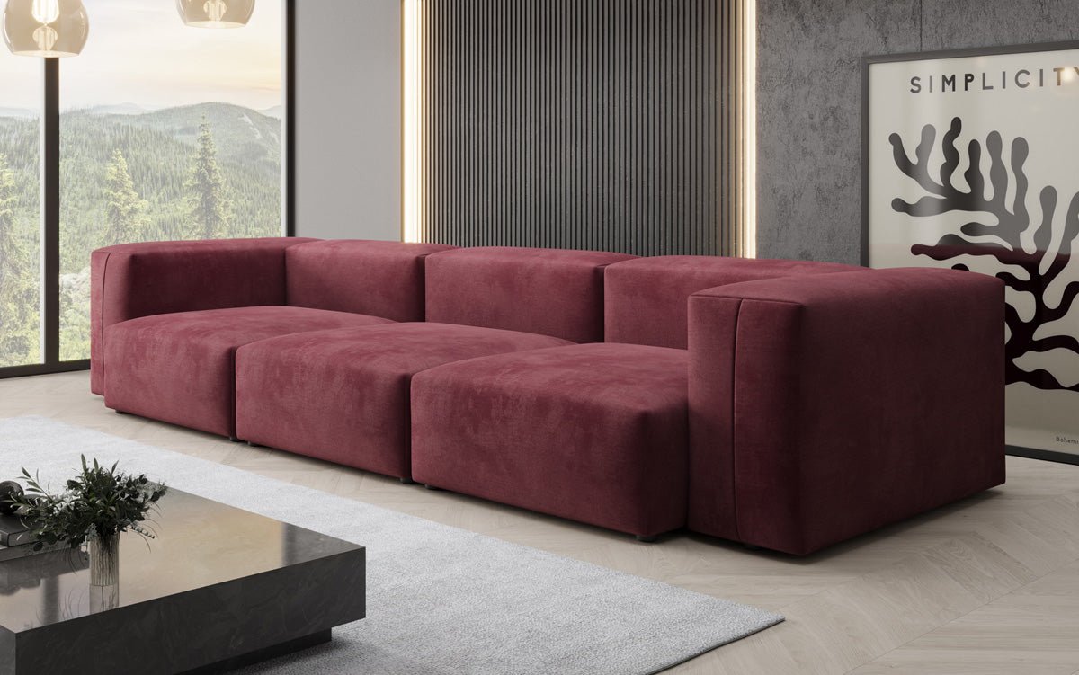 Ontwerper 3-zits bank Snug in Fluweel