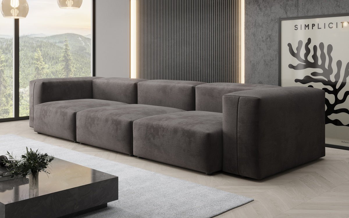 Ontwerper 3-zits bank Snug in Fluweel