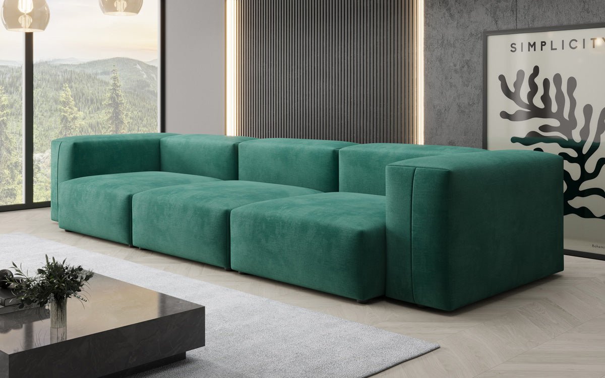 Ontwerper 3-zits bank Snug in Fluweel