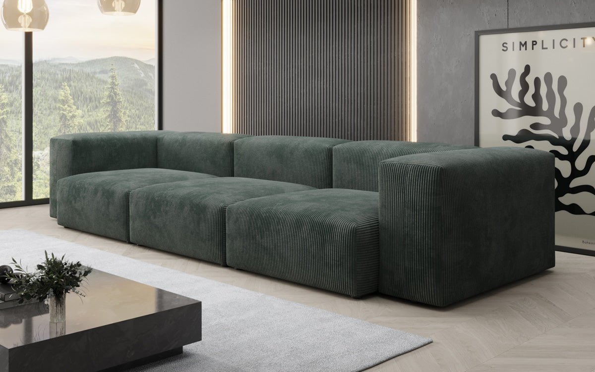 Designer 2-seater Snug sofa in corduroy