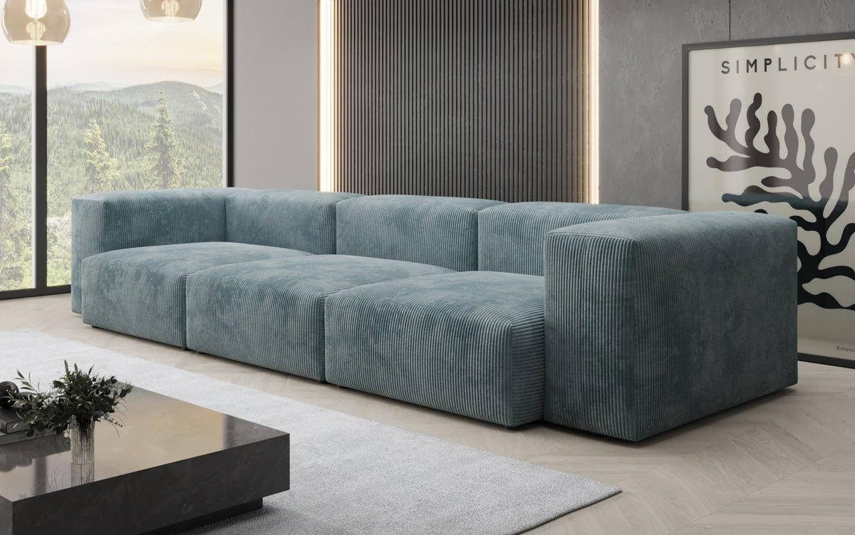 Designer 2-seater Snug sofa in corduroy