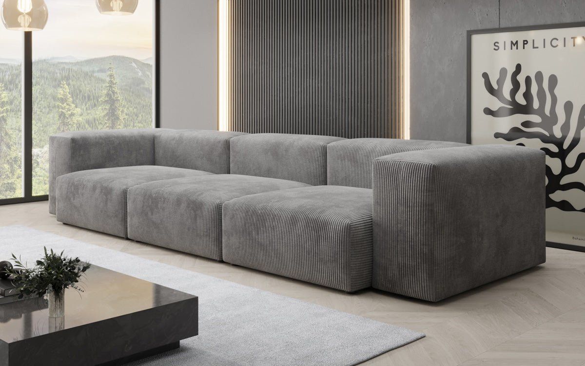 Designer 2-seater Snug sofa in corduroy