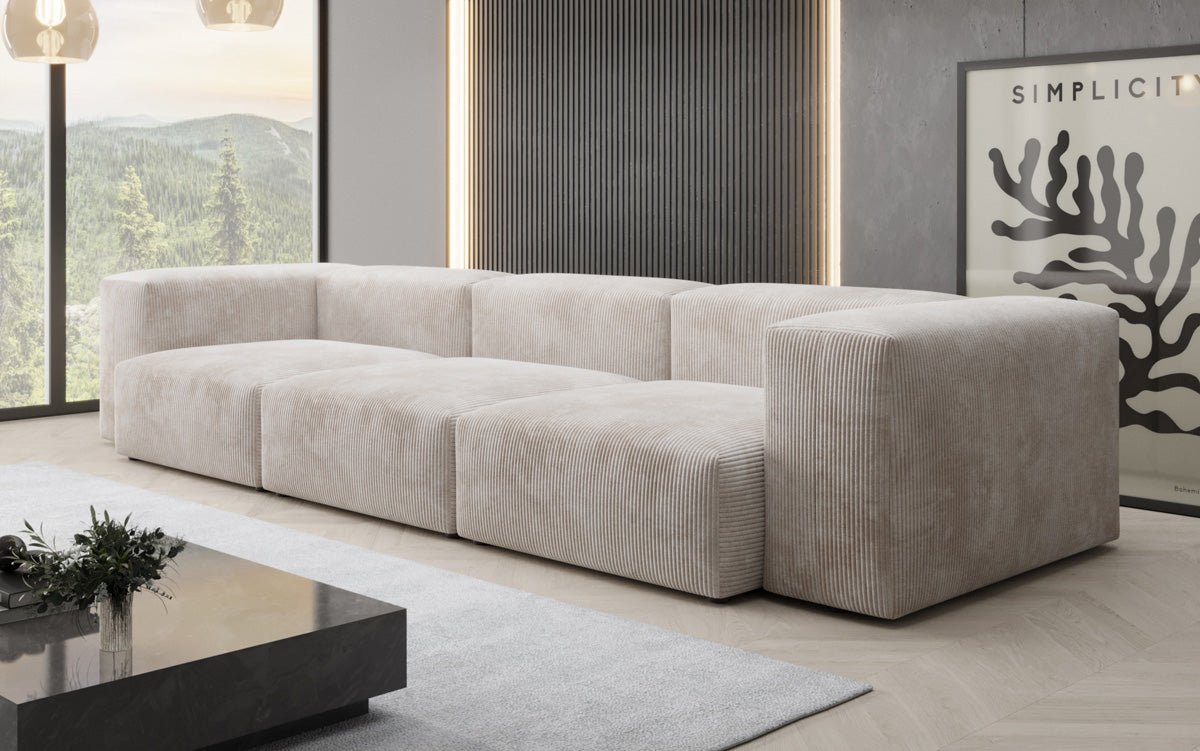 Designer 2-seater Snug sofa in corduroy
