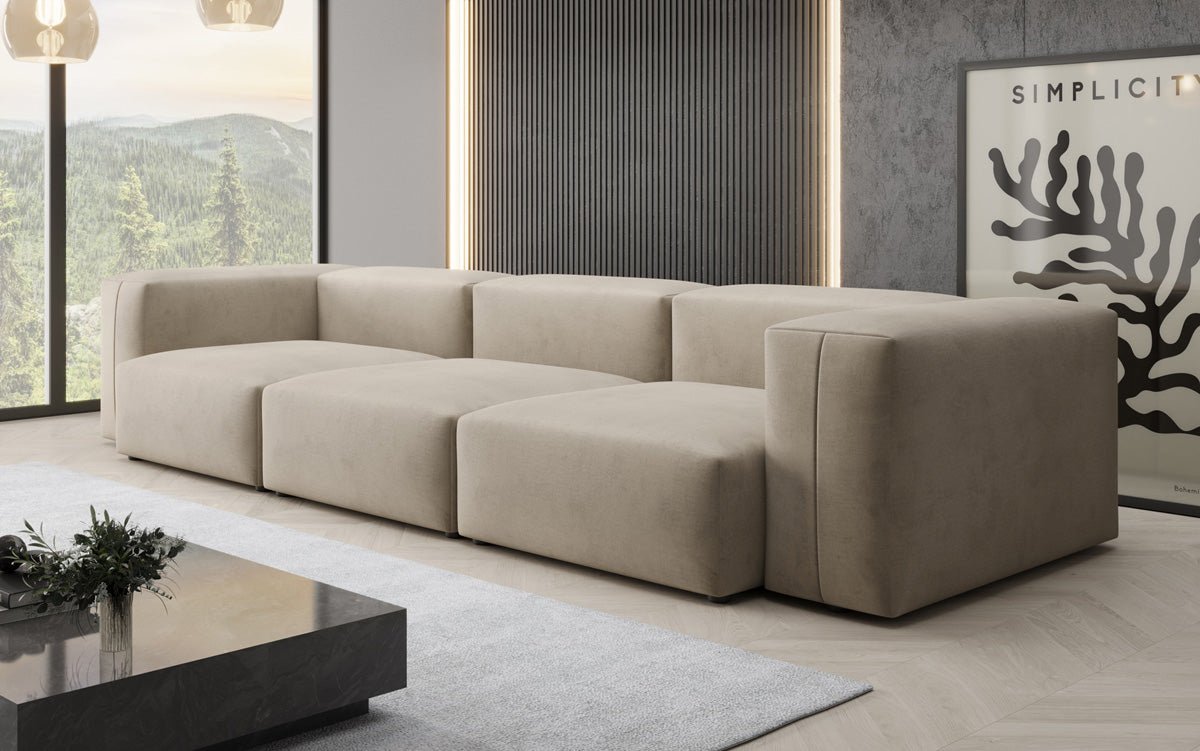 Ontwerper 3-zits bank Snug in Fluweel
