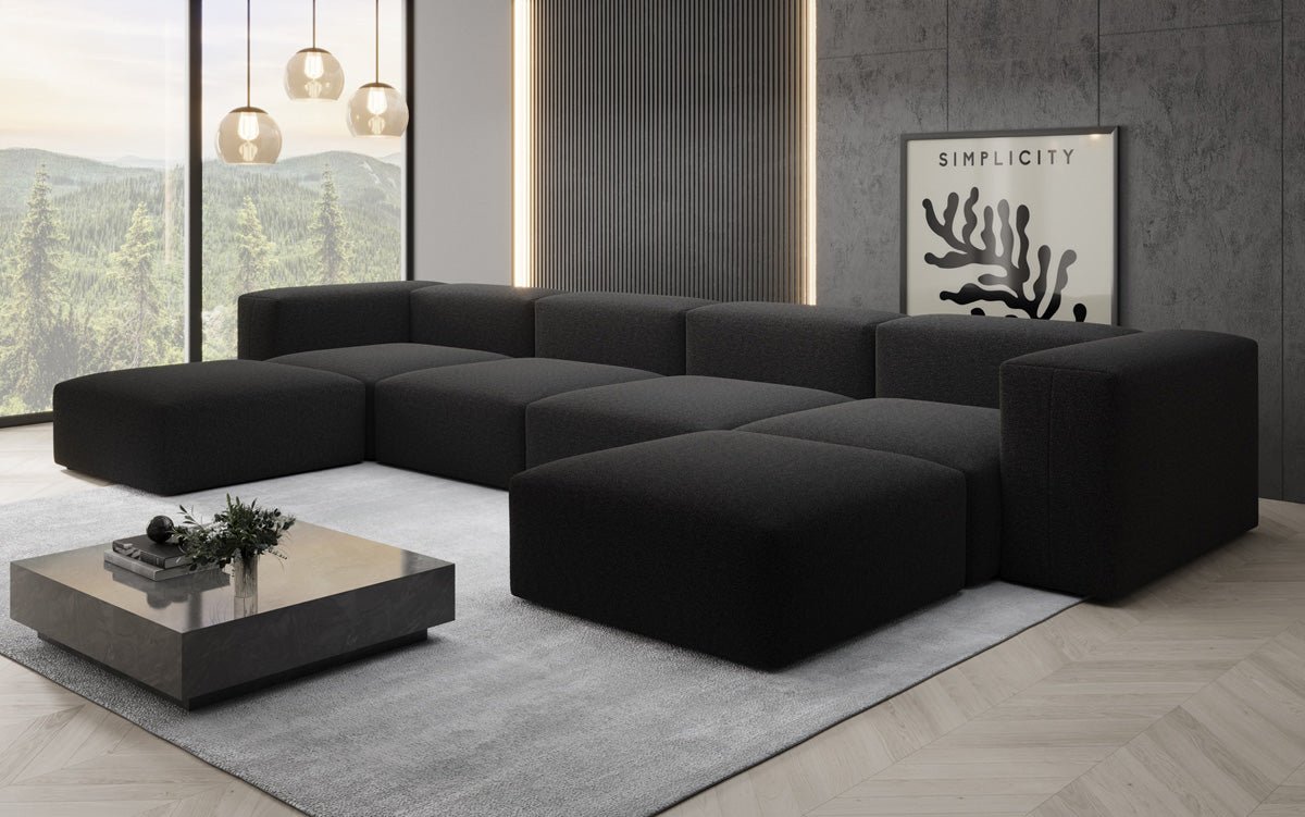 Designer U Sofa Snug in Bouclé