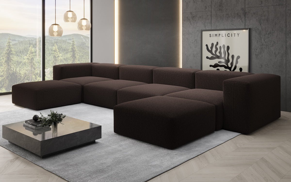 Designer U Sofa Snug in Bouclé
