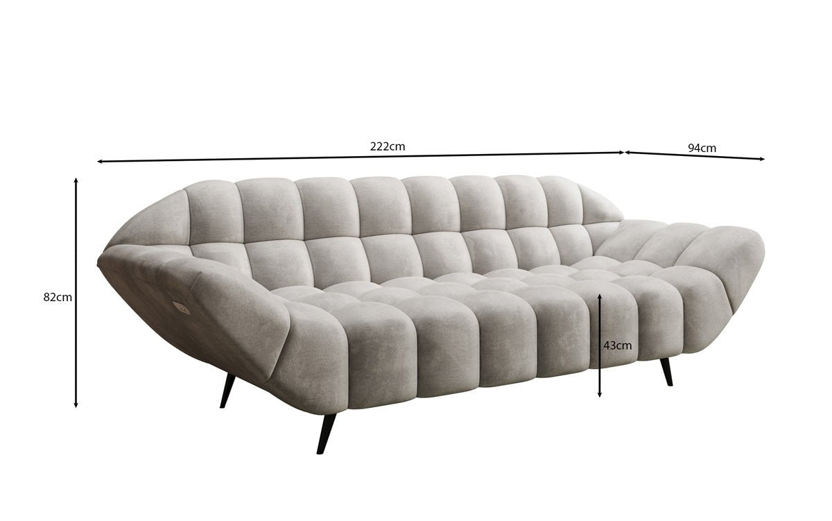 Designersofa 3-zits Amora in Fluweel