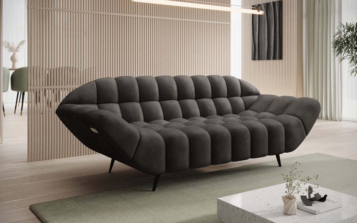 Designer 2-zits bank Amora in Fluweel