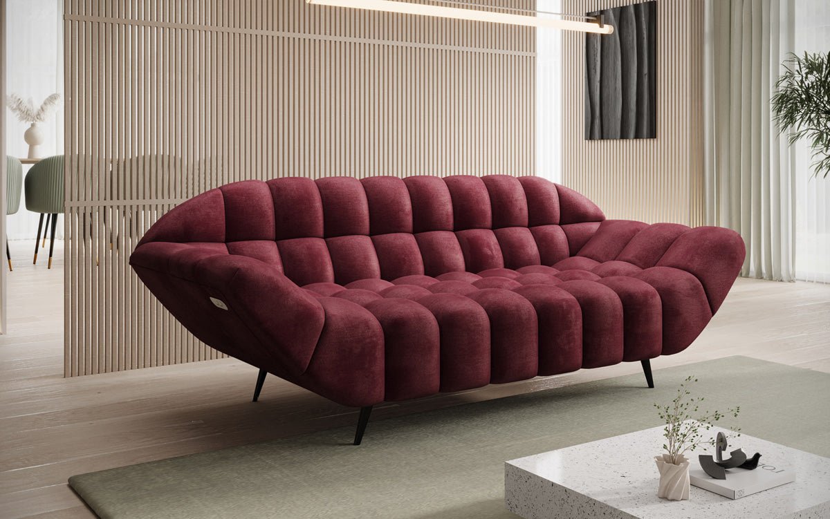 Designer 2-zits bank Amora in Fluweel