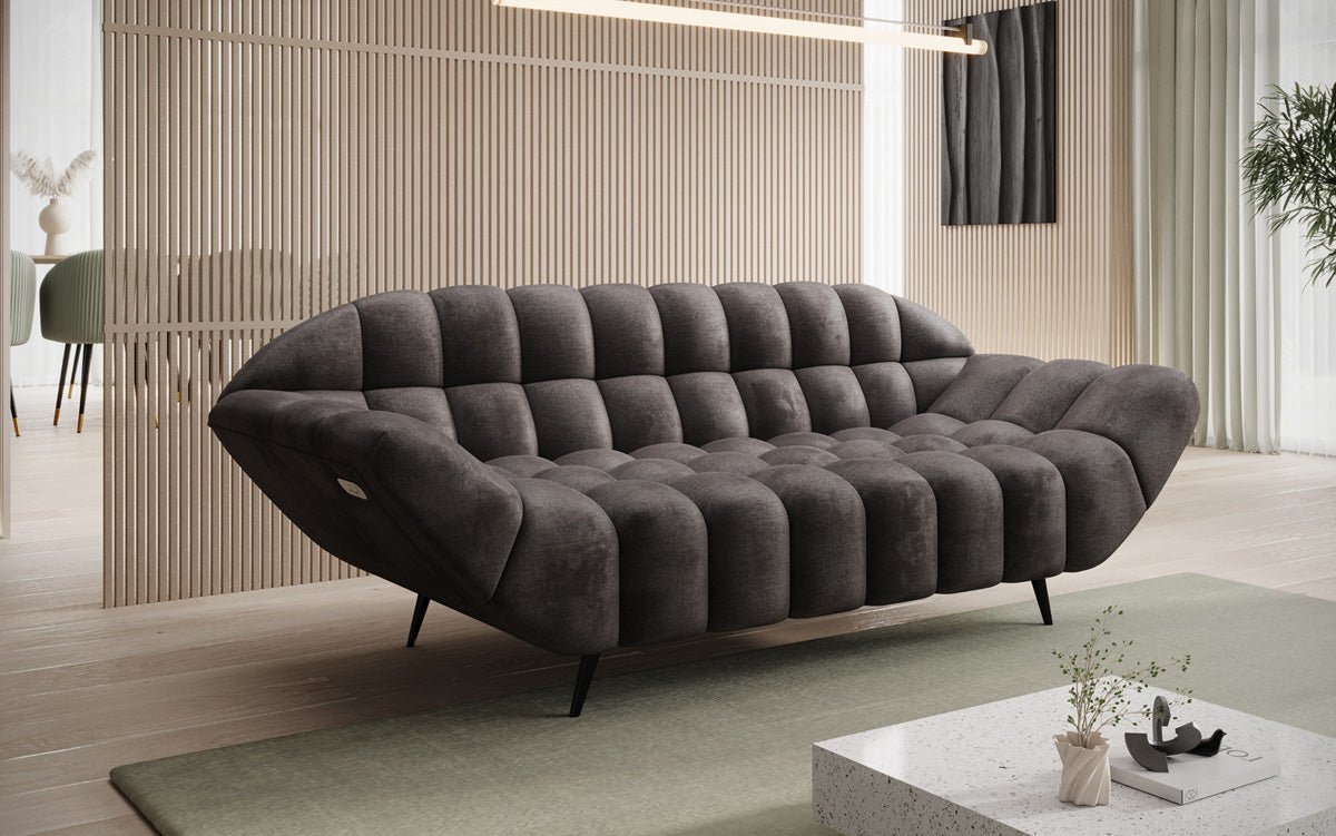 Designer 2-zits bank Amora in Fluweel