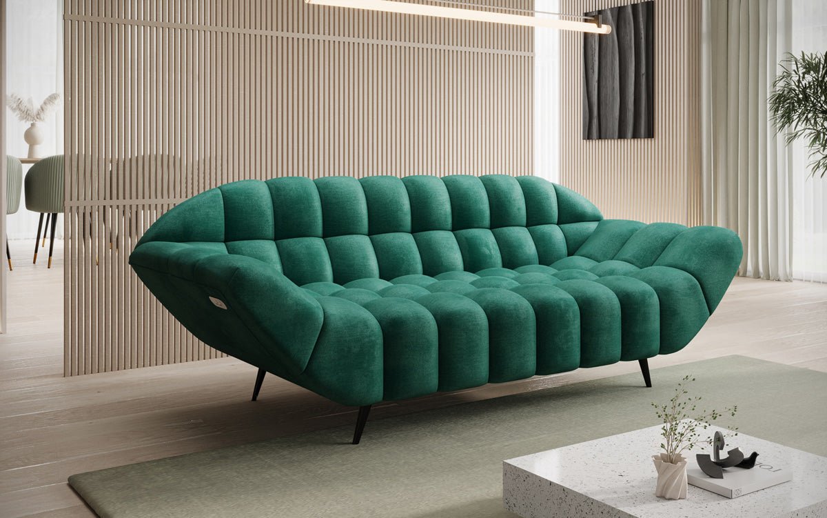 Designer 2-zits bank Amora in Fluweel