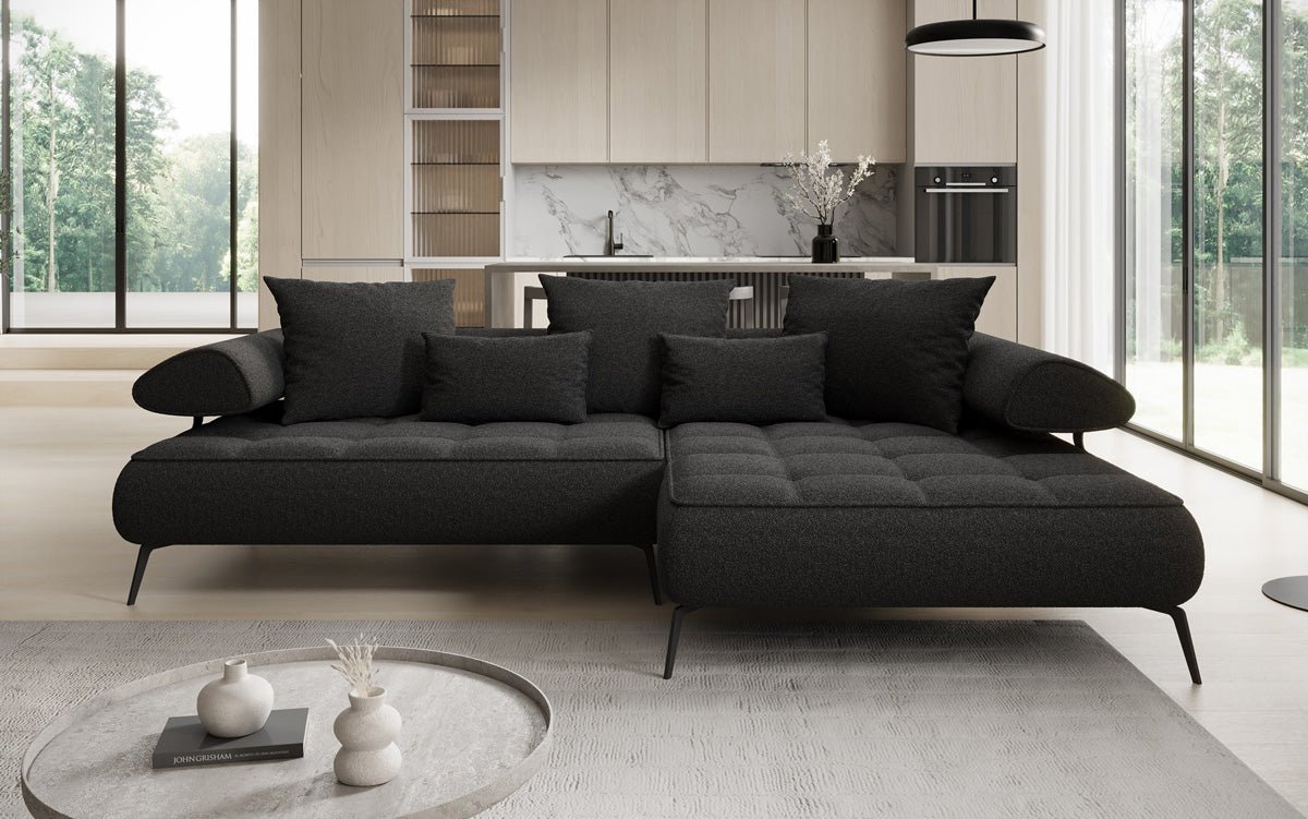 Designerbank Sydney L II Bouclé met elektrische slaapfunctie