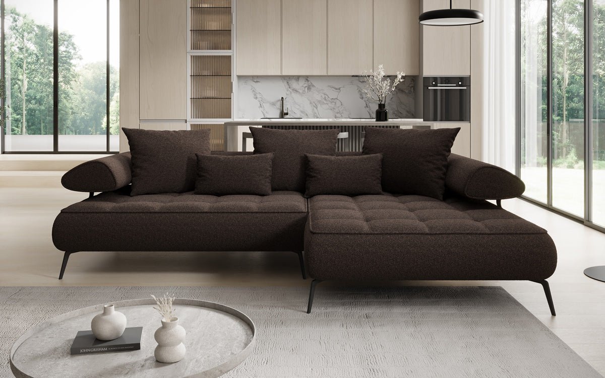 Designerbank Sydney L II Bouclé met elektrische slaapfunctie