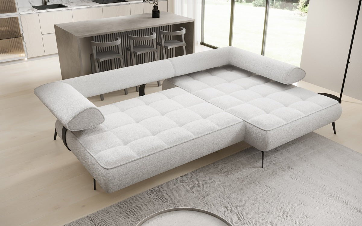 Designerbank Sydney L II Bouclé met elektrische slaapfunctie
