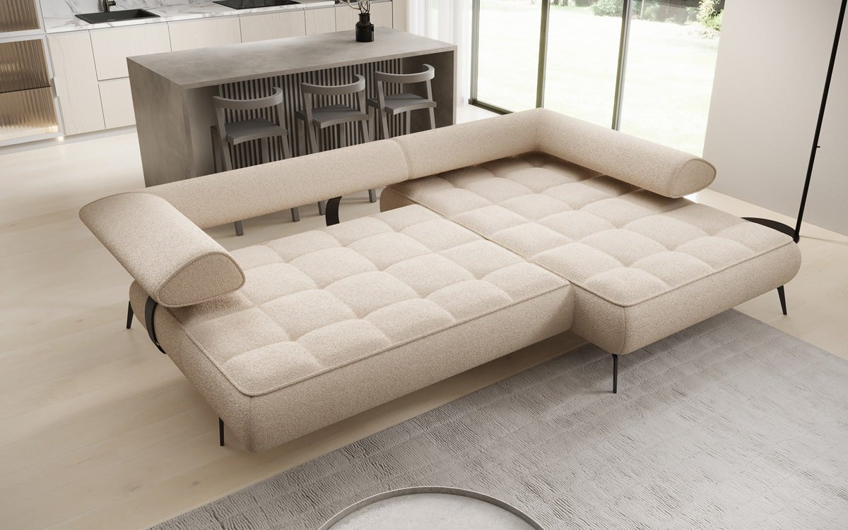 Designerbank Sydney L II Bouclé met elektrische slaapfunctie