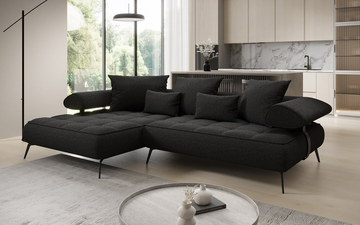 Designerbank Sydney L II Bouclé met elektrische slaapfunctie
