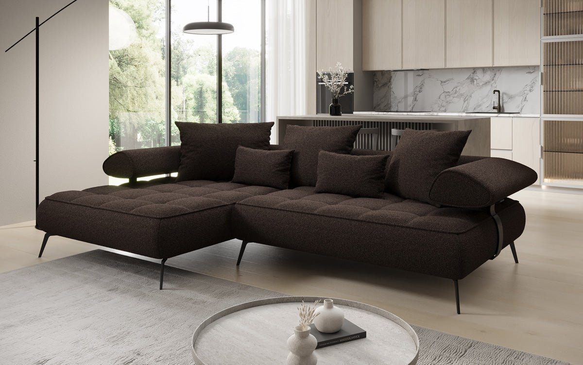 Designerbank Sydney L II Bouclé met elektrische slaapfunctie