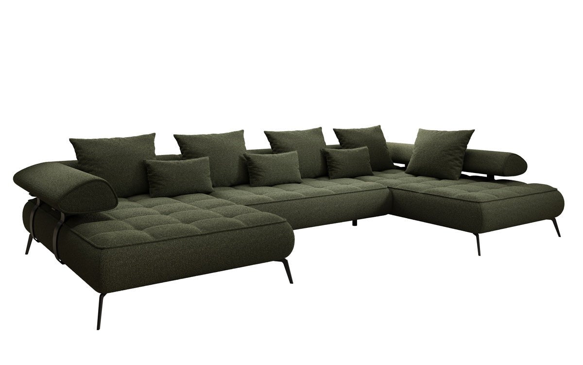 Designer U Sofa Sydney Bouclé with electric sleeping function