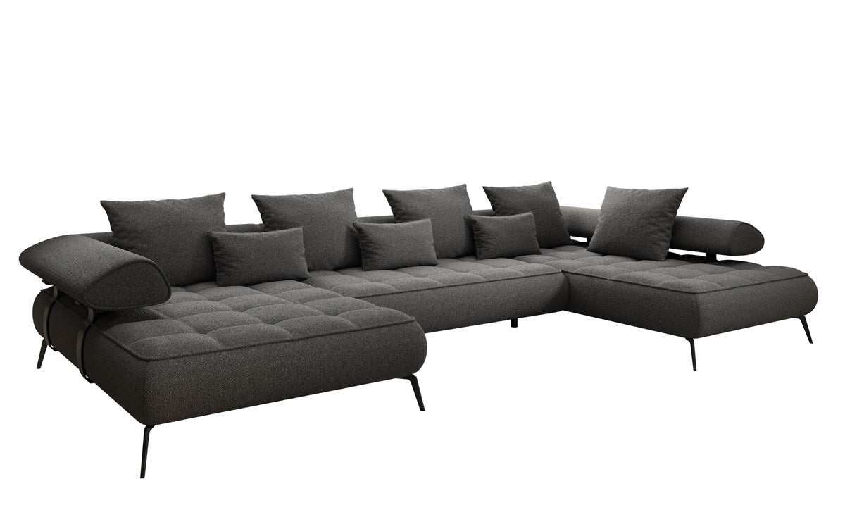 Designer U Sofa Sydney Bouclé with electric sleeping function