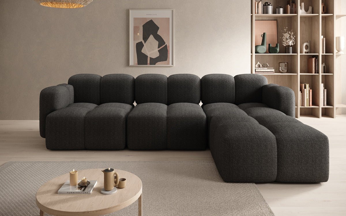 Designer L-shaped Sofa Celly in Bouclé