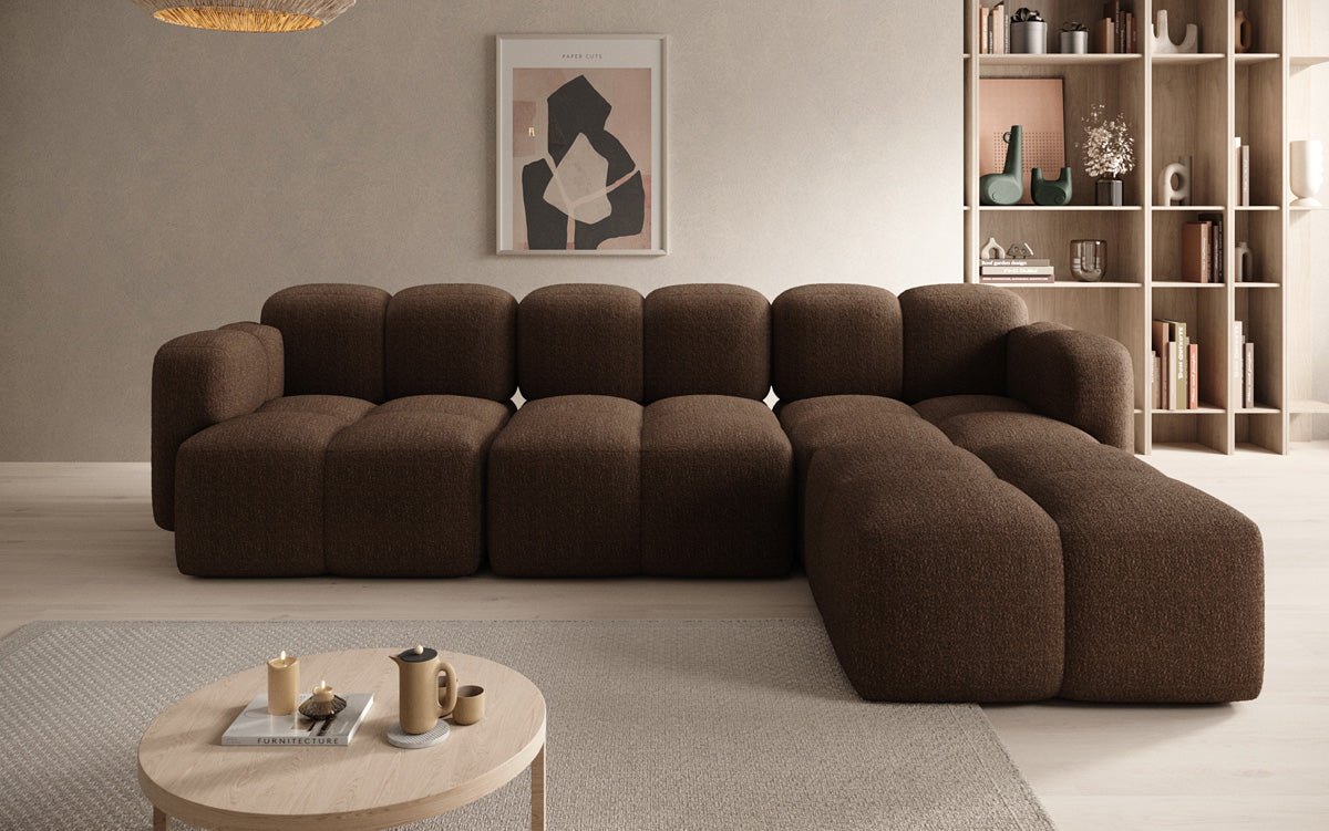 Designer L-shaped Sofa Celly in Bouclé