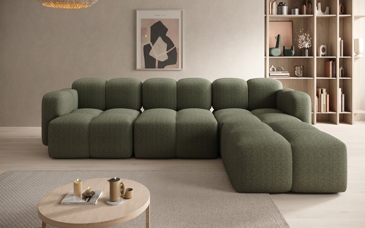 Designer L-shaped Sofa Celly in Bouclé