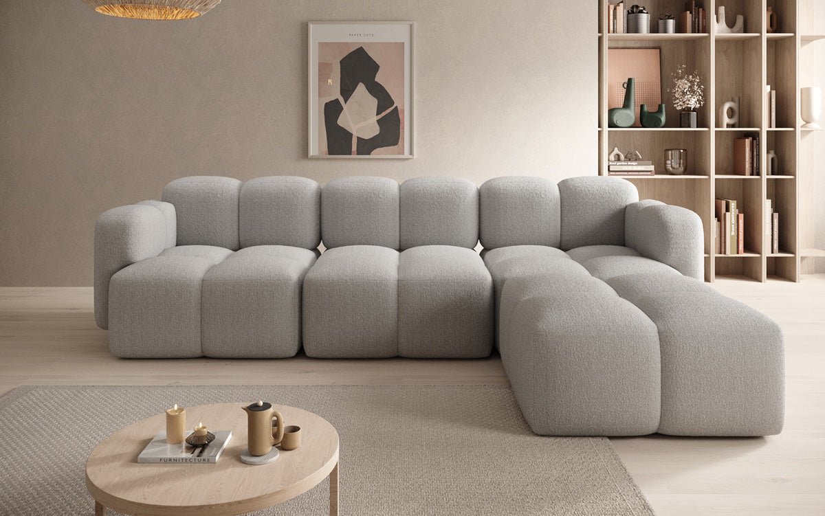 Designer L-shaped Sofa Celly in Bouclé