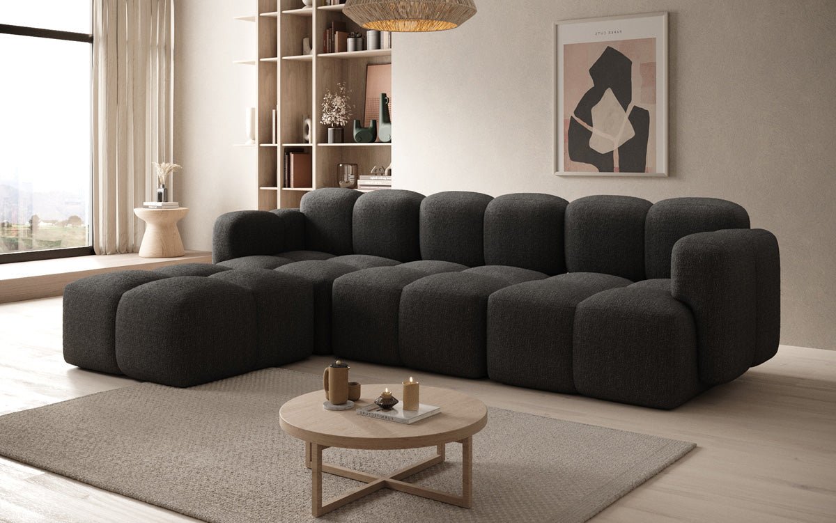 Designer L-shaped Sofa Celly in Bouclé