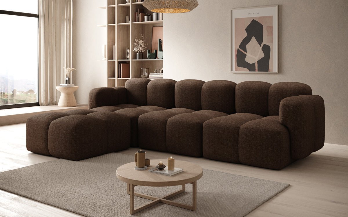 Designer L-shaped Sofa Celly in Bouclé