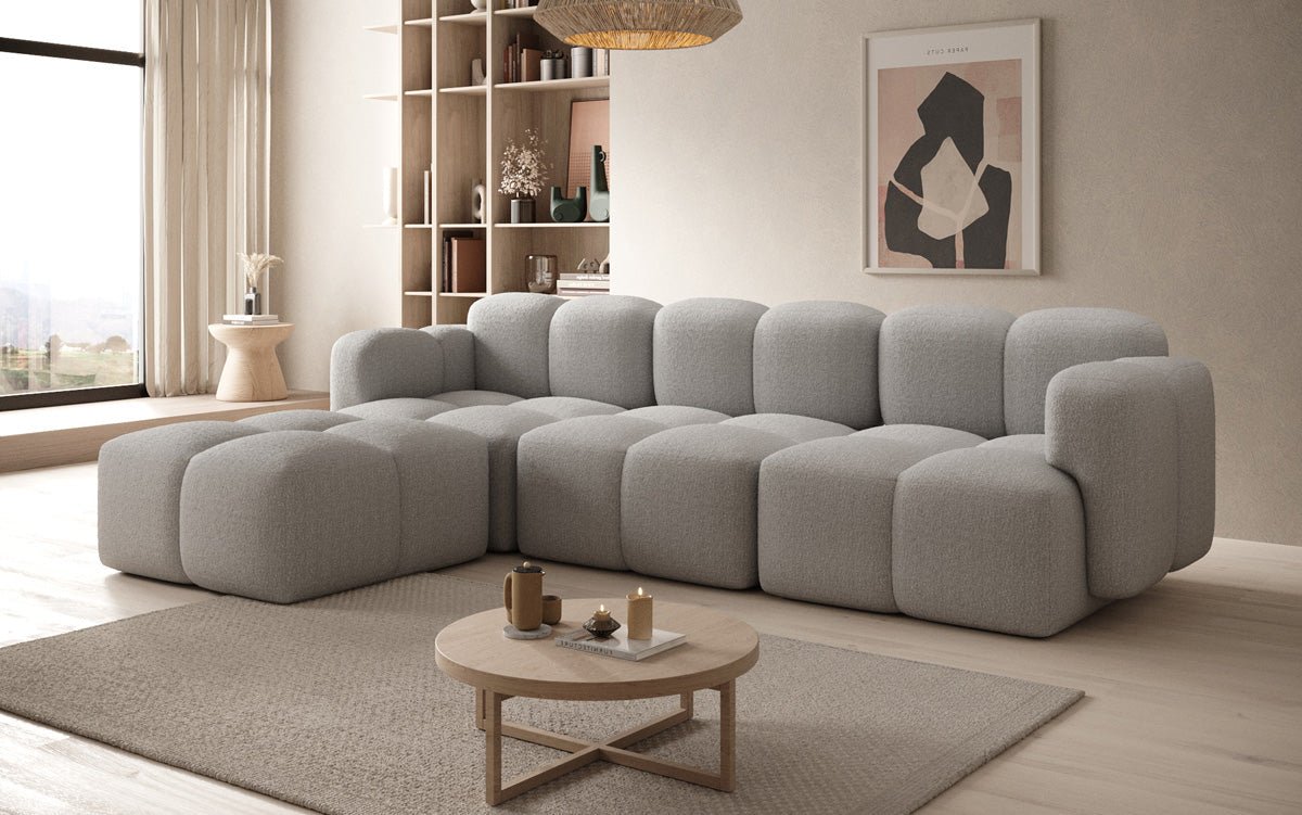 Designer L-shaped Sofa Celly in Bouclé