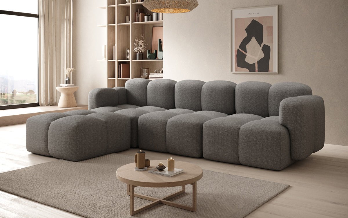 Designer L-shaped Sofa Celly in Bouclé