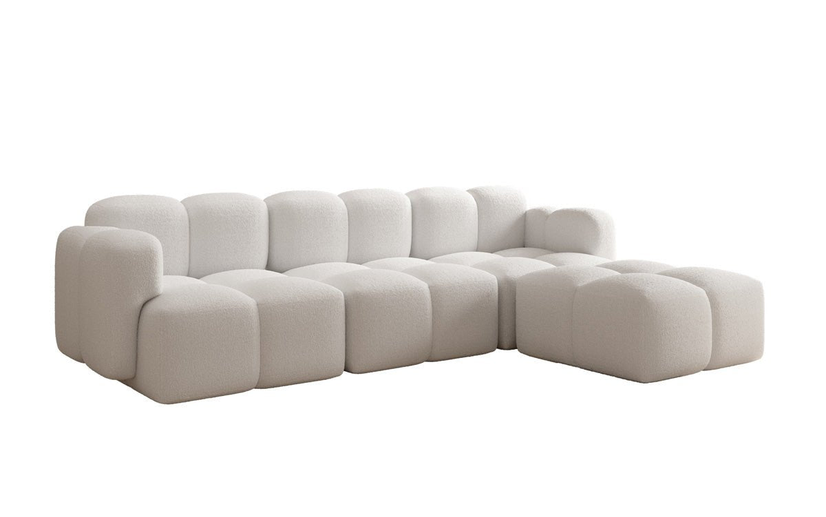 Designer L-shaped Sofa Celly in Bouclé