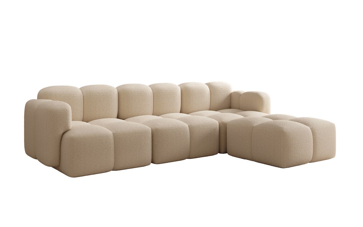 Designer L-shaped Sofa Celly in Bouclé